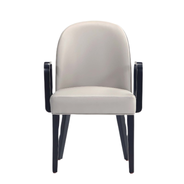 Hillman Wood Upholstered Armchair in Light Grey