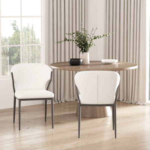 Kirsten Leatherette Dining Chair with Metal Legs - Set of 2