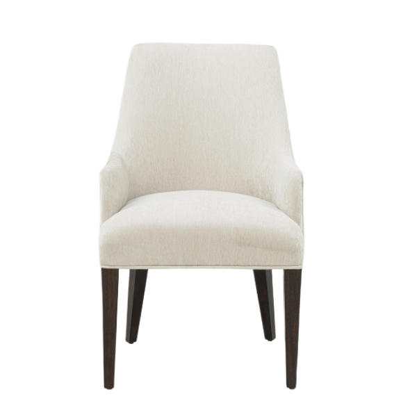 Beever Wood Chenille Armchair in Cream