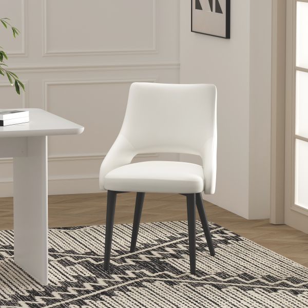 Tremont Metal Vegan Leather Accent Chair in White