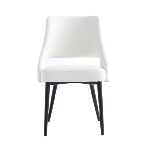 Tremont Metal Vegan Leather Accent Chair in White