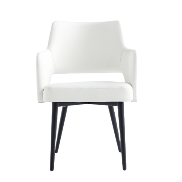 Tremont Metal Vegan Leather Armchair in White