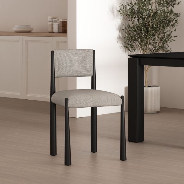 Lennor Metal Boucle Side Chair in Champagne - Set of 2