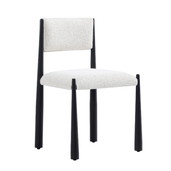 Lennor Metal Boucle Side Chair in Cream - Set of 2