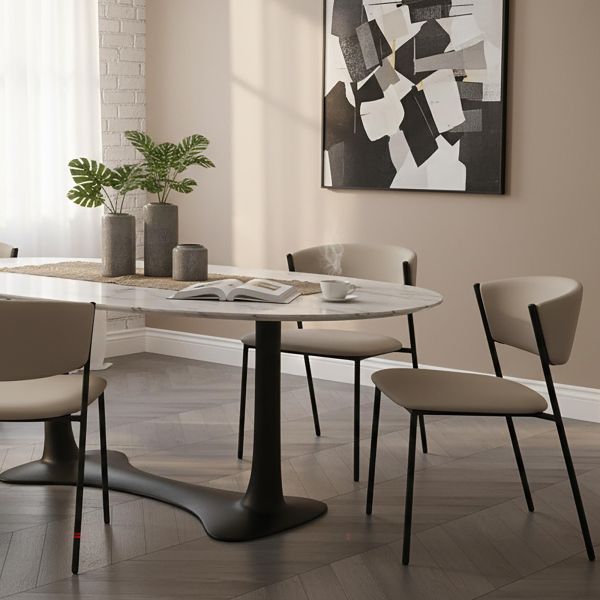 Drift Metal Vegan Leather Side Chair in Stone Gray - Set of 4