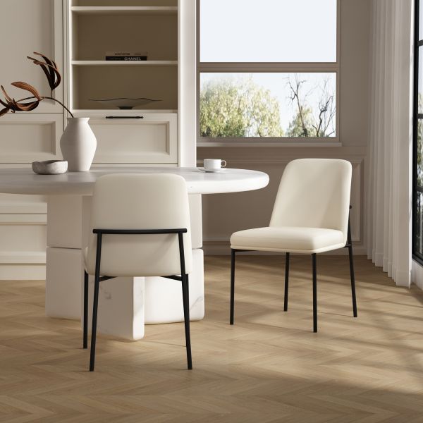 Loft Metal Vegan Leather Side Chair - Set of 2