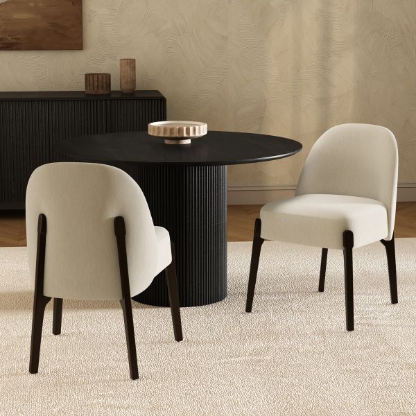 Oslo Chenille Wood Side Chair - Set of 2