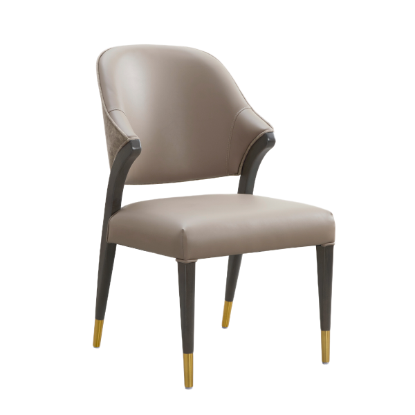 Collette Wood Upholstered Side Chair in Taupe - Set of 2