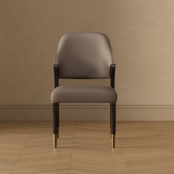 Collette Wood Upholstered Side Chair in Taupe - Set of 2