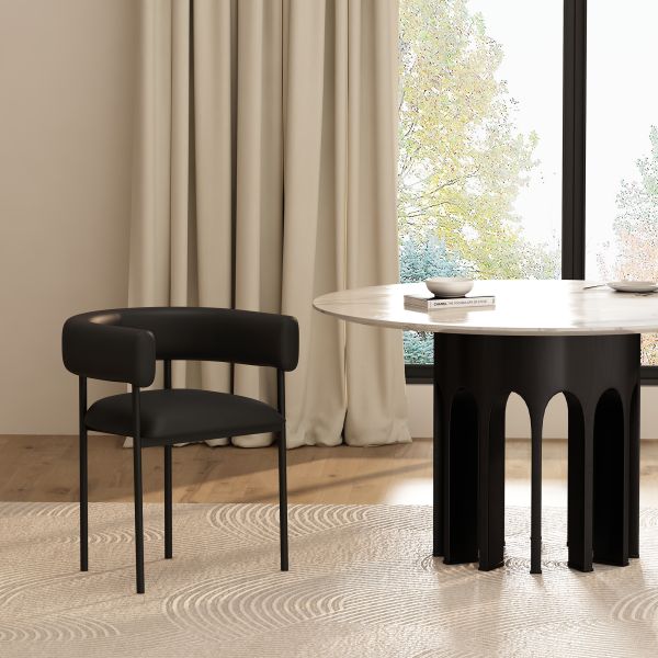 Onda Metal Vegan Leather Dining Chair