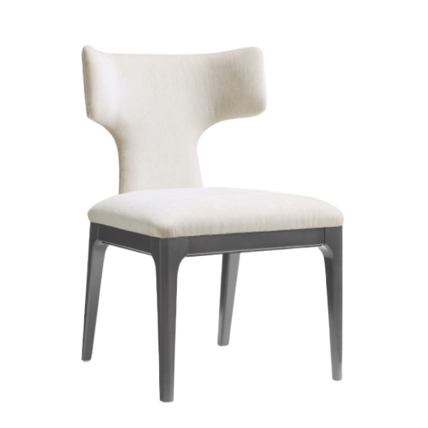 Eloria Wood Chenille Side Chair in Cream - Set of 2