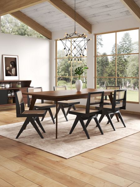 Hamlet Wood Dining Chair in Black and Natural - Set of 2
