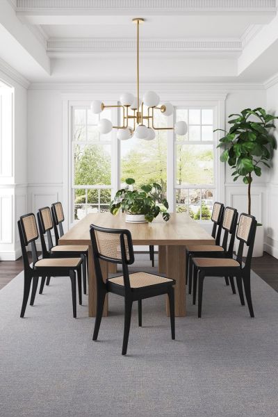 Giverny Wood Dining Chair in Black and Natural - Set of 2