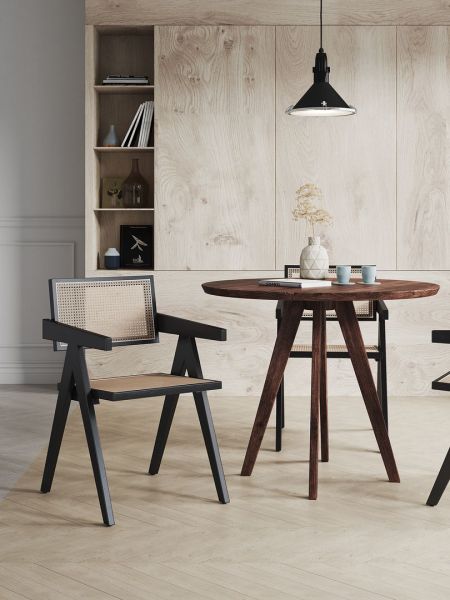 Hamlet Wood Armchair in Black and Natural