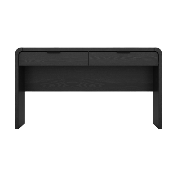 Grace 54" Office Desk in Black (2-Drawer)