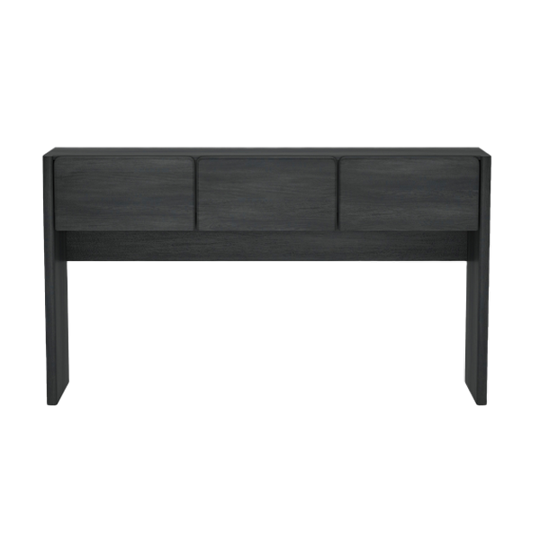 Linda Console Table in Charcoal Gray (3-Drawer)