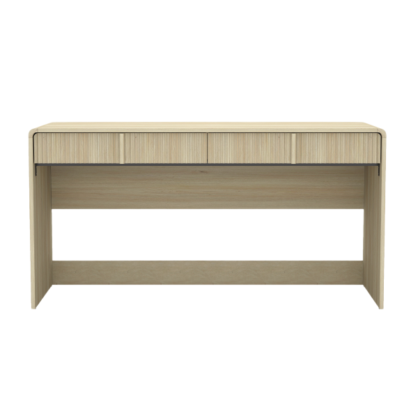 Novara 60" Writing Desk in Whitewashed Oak (2-Drawer)