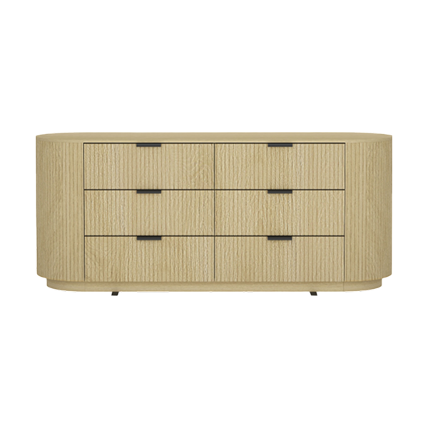 Olivia 71" Dresser in Natural Oak (6-Drawer)