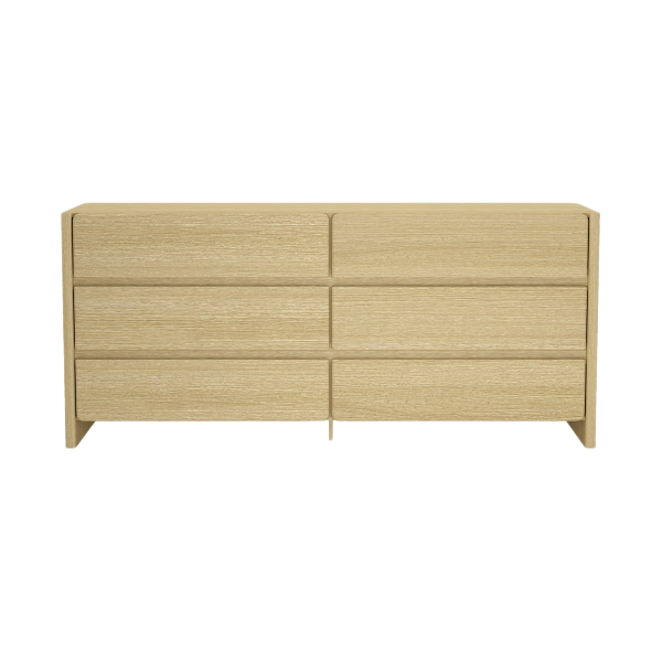Linda 72" Dresser in Natural Oak (6-Drawer)