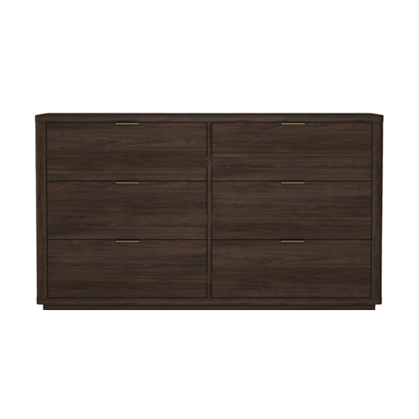 Evelyn 60" Dresser in Brown (6-Drawer)