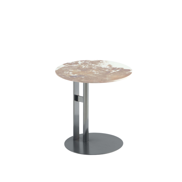 Alondra Sintered Stone Top End Table in Black