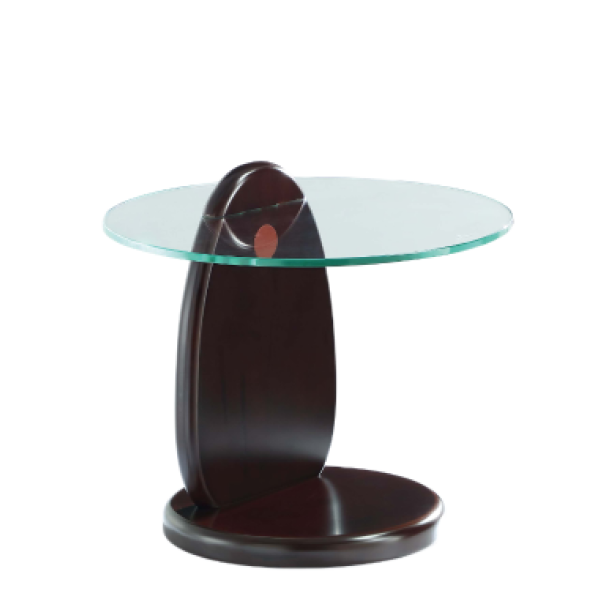 Artesia Glass Top Wood End Table