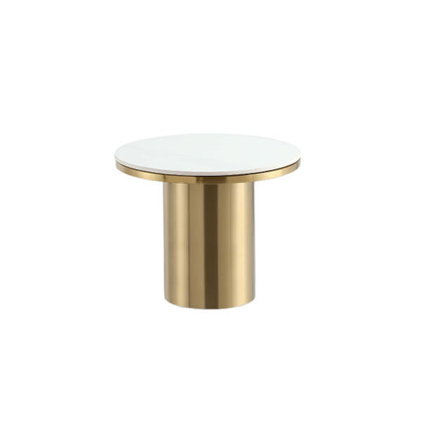Glenn Sintered Stone Top End Table in Gold