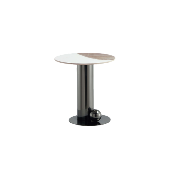 Laurel Sintered Stone Top End Table in Black