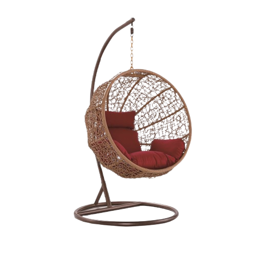 Zolo Polyester Egg Swing in Saddle Brown and Red