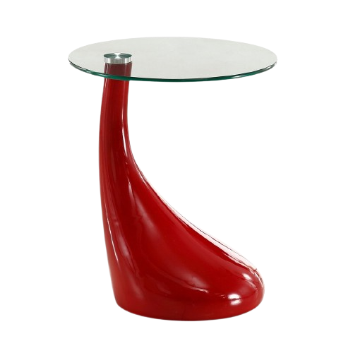 Lava Glass Top End Table in Red