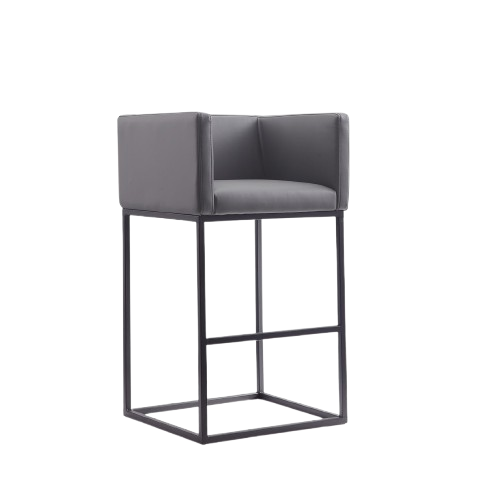 Embassy Metal Upholstered Barstool in Weathered Grey
