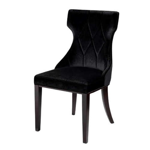 Reine Wood Upholstered Dining Chair in Black - Set of 2