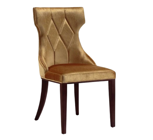 Reine Wood Upholstered Dining Chair in Antique Gold - Set of 2