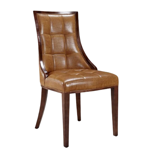 Fifth Avenue Wood Upholstered Dining Chair in Saddle Brown - Set of 2