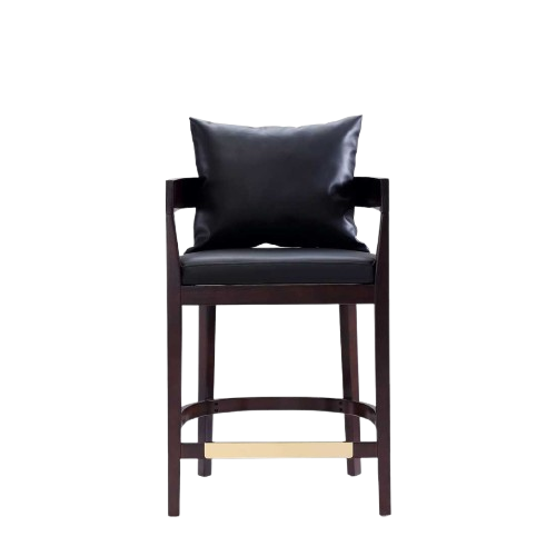 Ritz Wood Upholstered Counter Stool in Black