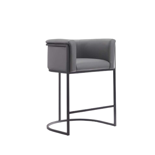 Cosmopolitan Metal Upholstered Counter Stool in Weathered Grey