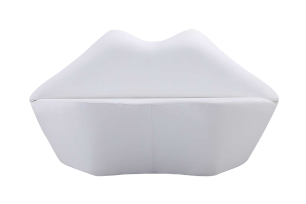 Kiss Vegan Leather Loveseat in White