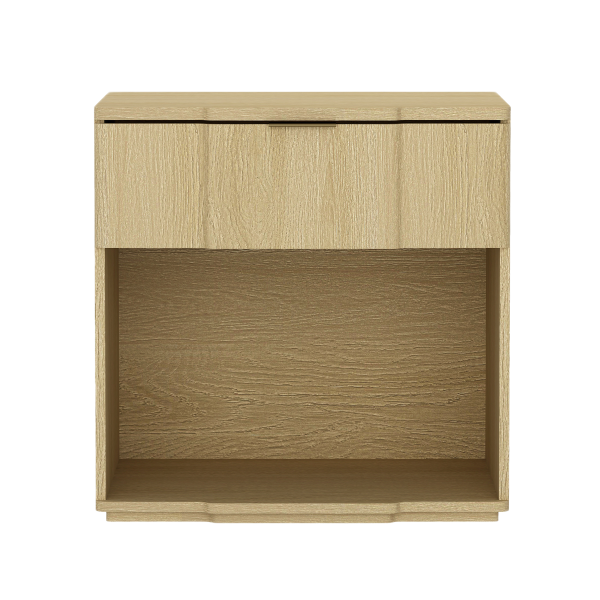 Clive 22" Nightstand in Natural Oak and Gold (1-Drawer)