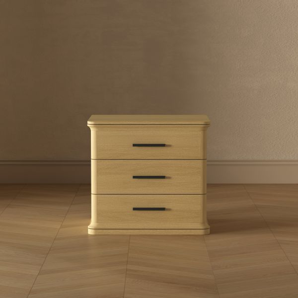 Clifford Nightstand in Natural Oak (3-Drawer)