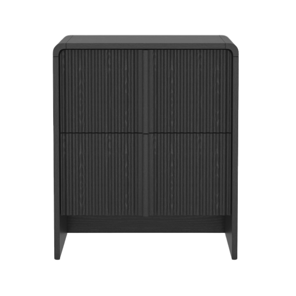 Novara 22" Nightstand in Black (2-Drawer)