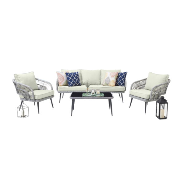 Riviera 4-Piece Conversation Set in Weathered Grey