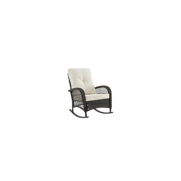 Fruttuo Upholstered Rocking Chair in Cream and Black
