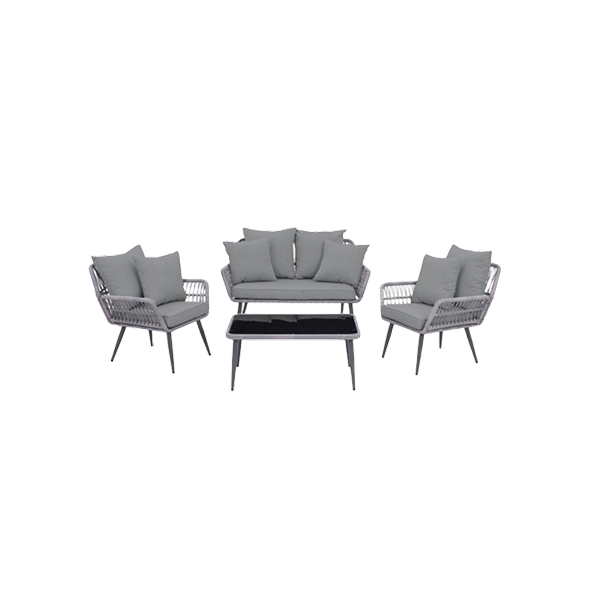 Portofino 4-Piece Conversation Set in Weathered Grey