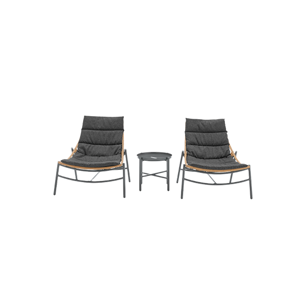 Sunset 3-Piece Conversation Set in Weathered Grey