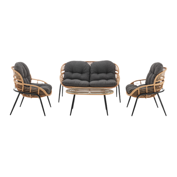 Pine 4-Piece Conversation Set