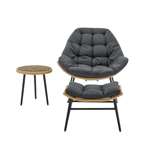 Benson 3-Piece Lounge Chair Set in Weathered Grey