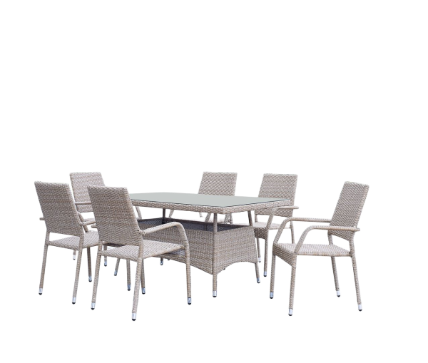 Genoa 7-Piece Dining Set in Tan
