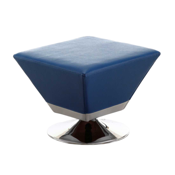 Diamond Vegan Leather Accent Ottoman