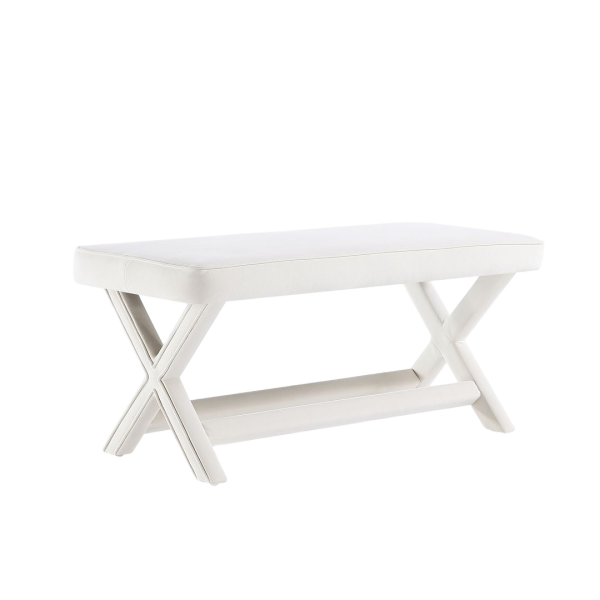 Abigail Mid-Century Modern Velvet Upholstered Double Bench