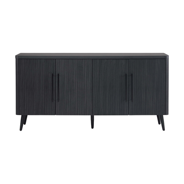 Jodie 65" Fluted Sideboard in Charcoal Grey